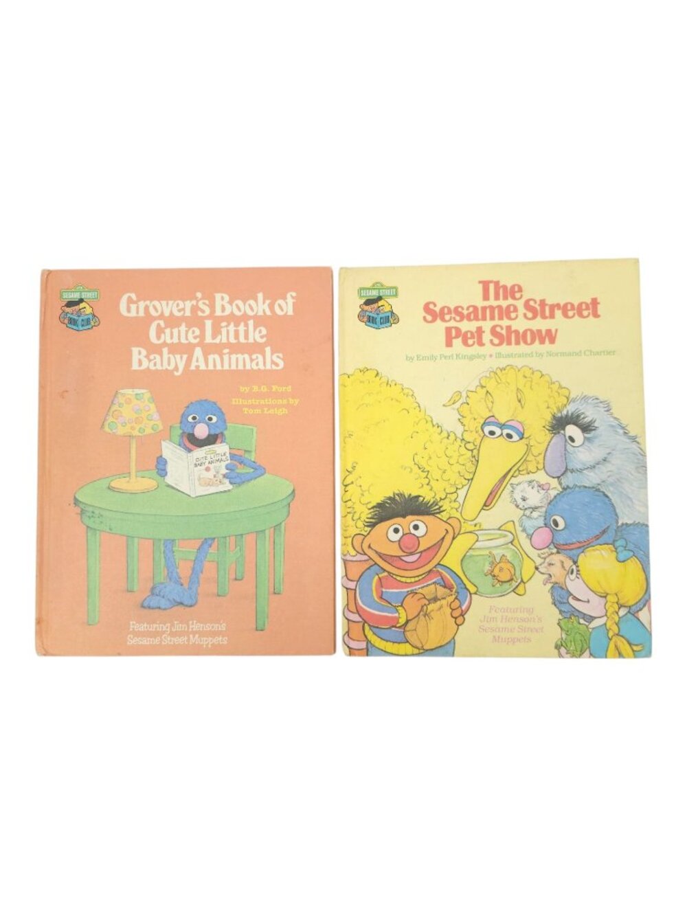 Sesame Street Book Club Lot Grover Baby Animals Pet Show Vintage 1980 Hardcover